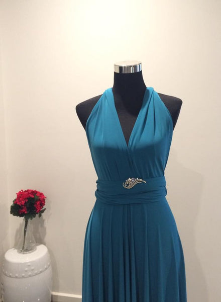 Light Teal Blue Convertible/Multi-Way Dress