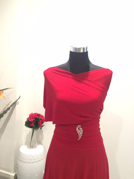 Red Convertible/Multi-Way Maxi Dress