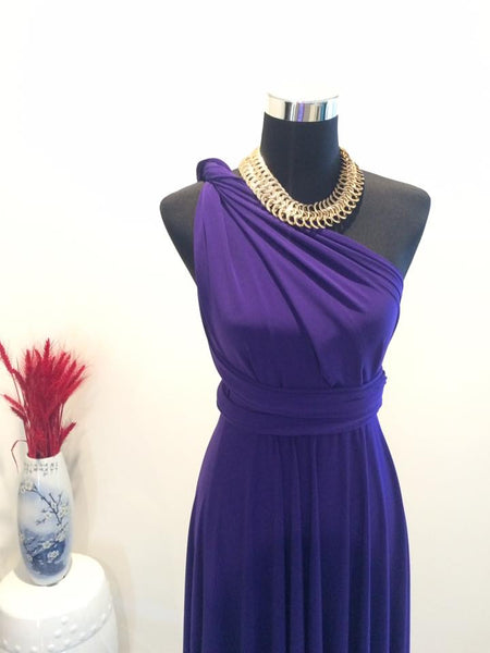 Ube Violet Convertible/Multi-Way Maxi Dress