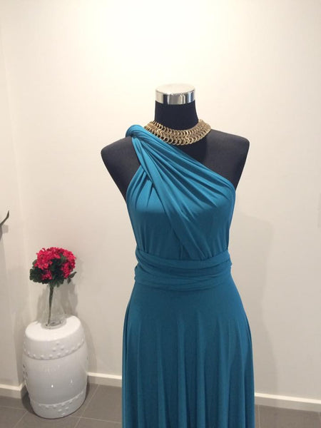 Light Teal Blue Convertible/Multi-Way Dress