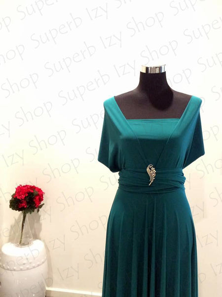 Teal Green Convertible/Multi-Way Maxi Dress