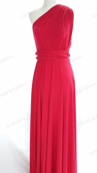 Dark Red Convertible/Multi-Way Dress