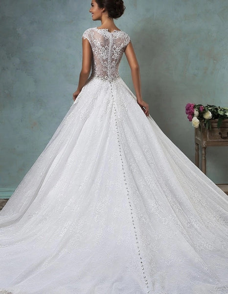 Laura Bridal Couture Lace Backless Ball Gown