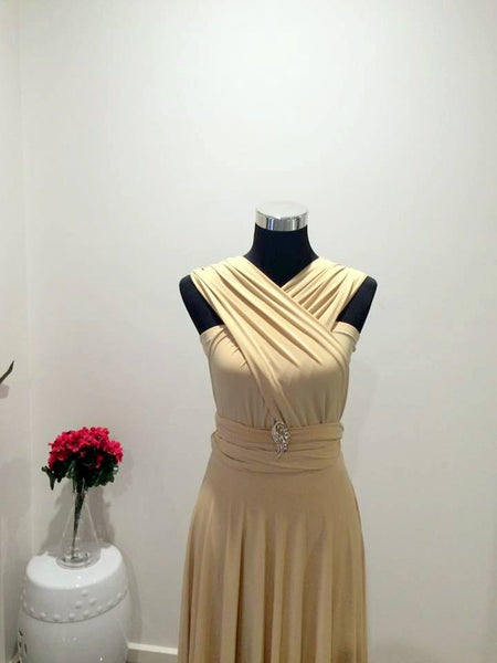 Light Skintone Convertible/Multi-Way Maxi Dress