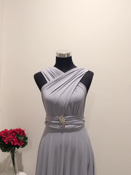 Light Grey Convertible/Multi-Way Maxi Dress