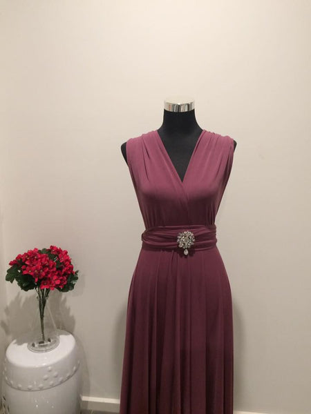 Old Rose Convertible/Multi-Way Maxi Dress