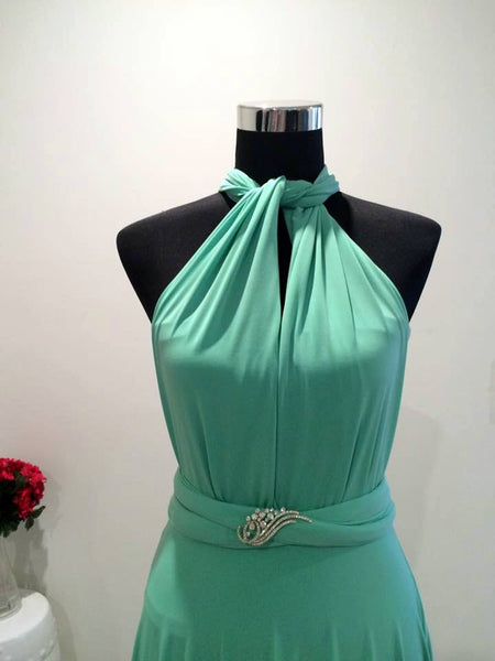 Light Green Convertible/Multi-Way Maxi Dress