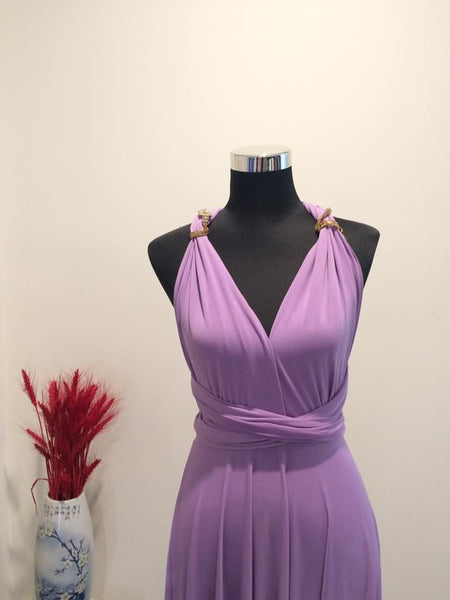 Lilac Convertible/Multi-Way Maxi Dress