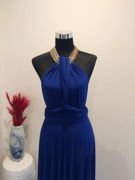 Royal Blue Convertible/Multi Way Maxi Dress