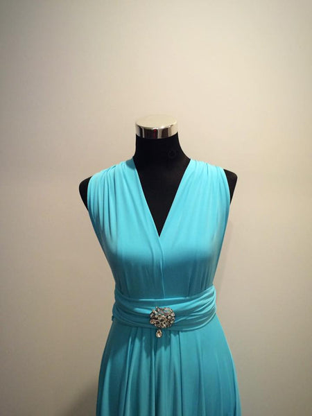 Tiffany Blue Convertible/Multi-Way Maxi Dress