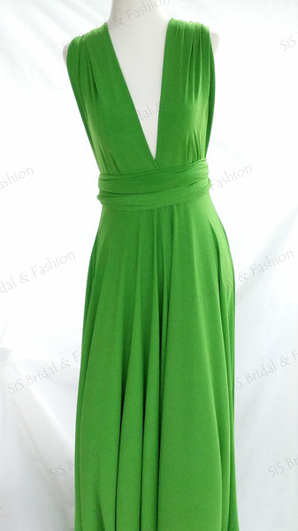 Avocado Green Convertible/Multi-Way Dress