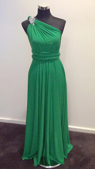 Emerald Green Convertible/Multi-Way Maxi Dress