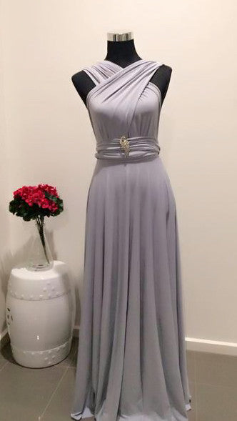 Light Grey Convertible/Multi-Way Maxi Dress