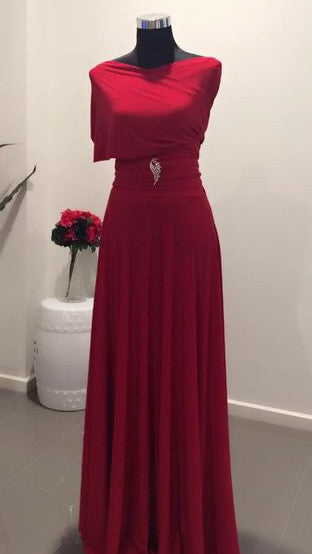 Red Convertible/Multi-Way Maxi Dress