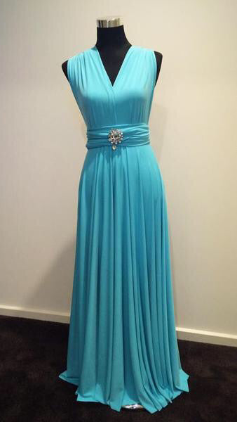 Tiffany Blue Convertible/Multi-Way Maxi Dress