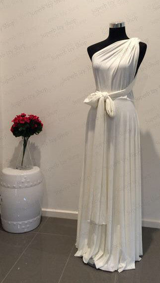 White Convertible/Multi-Way Maxi Dress